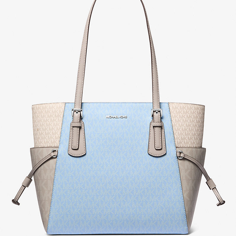 Bolso tote Voyager grande de bloques de color con logotipo de la marca