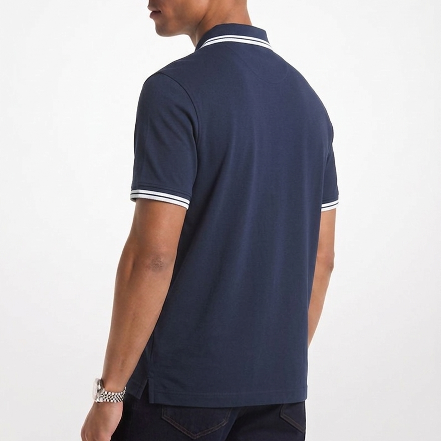 Polo Greenwich de algodón azul midnight